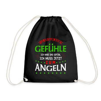 Fishing Fishing Fishing Fishing Fishing Fishing Angel Gift - Drawstring Bag - black - Front