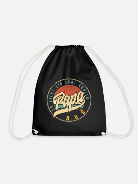 Papa Tshirt MännerGeschenk für den Vater oder - Turnbeutel - Schwarz