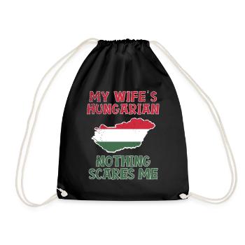 Hungary Woman Funny Married Hungarian - Drawstring Bag - black - Front
