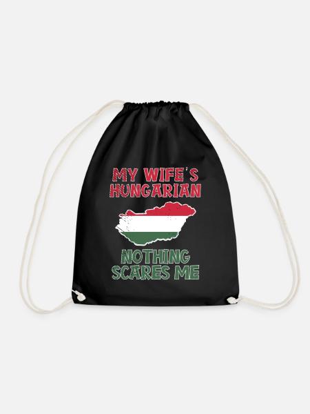 Hungary Woman Funny Married Hungarian - Drawstring Bag - black