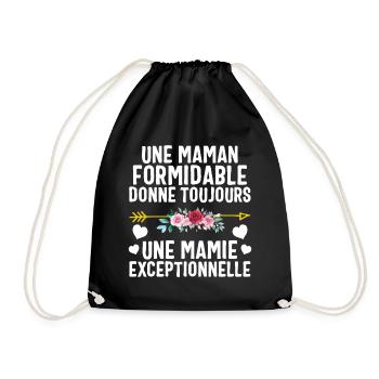 Tshirt mamie grand mere cadeau mamie formidable - Drawstring Bag - black - Front