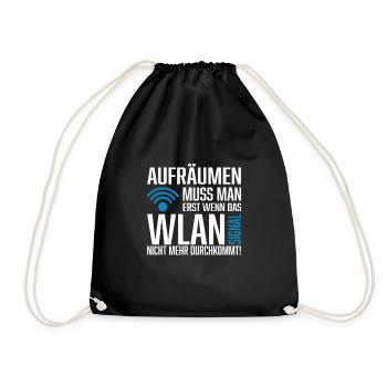 Wlan signal Spruch Nerd - Turnbeutel - Schwarz - Vorne