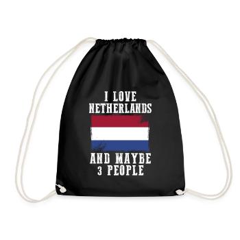 Drapeau pays-bas drôles de phrases - Sac de sport léger - noir - Devant