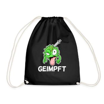Geimpft - Turnbeutel - Schwarz - Vorne