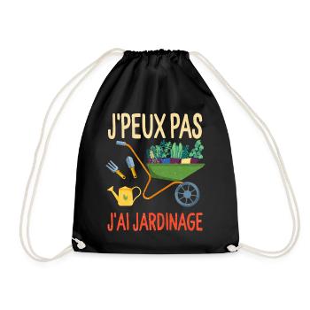 Jardinier jardinage tee shirt femme jardin humour - Drawstring Bag - black - Front