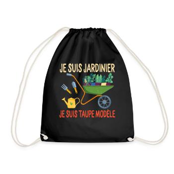 Jardinier jardinage tee shirt femme jardin humour - Drawstring Bag - black - Front