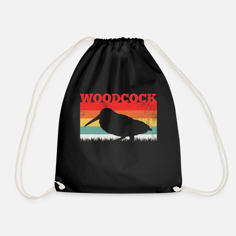 Waldschnepfe Watvogel Retro Vintage - Turnbeutel - Schwarz