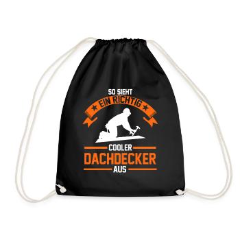 Dachdecker Meister Geschenk - Turnbeutel - Schwarz - Vorne