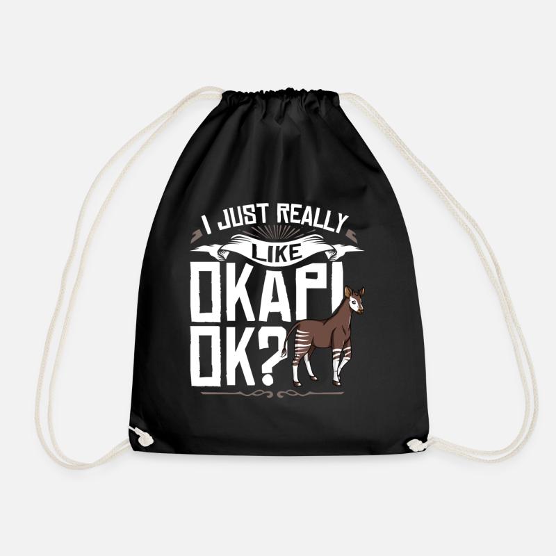 Okapi Waldgiraffe Giraffe Afrikanisches Zebra - Turnbeutel - Schwarz