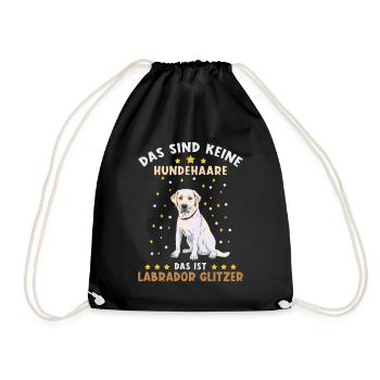 Labrador Glitzer - Turnbeutel - Schwarz - Vorne