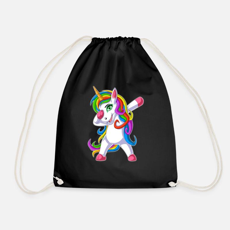 dabbing Einhorn - Turnbeutel - Schwarz