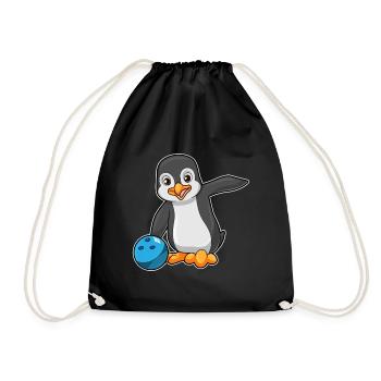 Penguin Bowling Bowling Ball - Drawstring Bag - black - Front