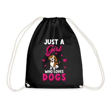Just a girl who loves Dogs - Turnbeutel - Schwarz - Vorne