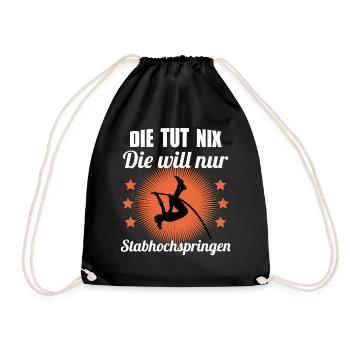 Stabhochsprung Springerin Cooler Spruch Geschenk - Turnbeutel - Schwarz - Vorne