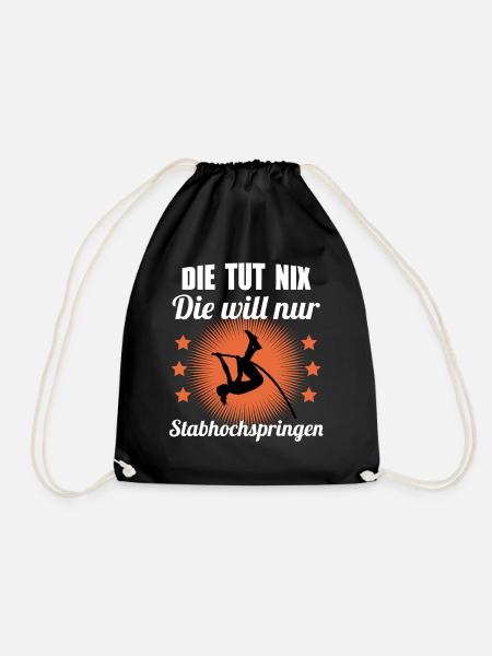 Stabhochsprung Springerin Cooler Spruch Geschenk - Turnbeutel - Schwarz