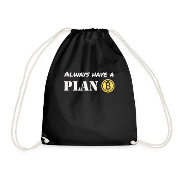Bitcoin Traders Have a Plan B Crypto Currency - Drawstring Bag - black - Front