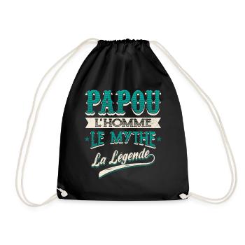 Papou Cadeau Humour - Sac de sport léger - noir - Devant