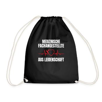 MFA Medizinische Fachangestellte Arzthelferin - Turnbeutel - Schwarz - Vorne