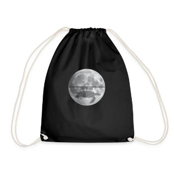 Flat Earth Theory Elephant Turtle - Drawstring Bag - black - Front