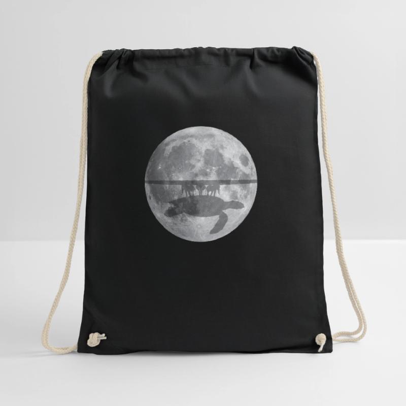 Flat Earth Theory Elephant Turtle Drawstring Bag