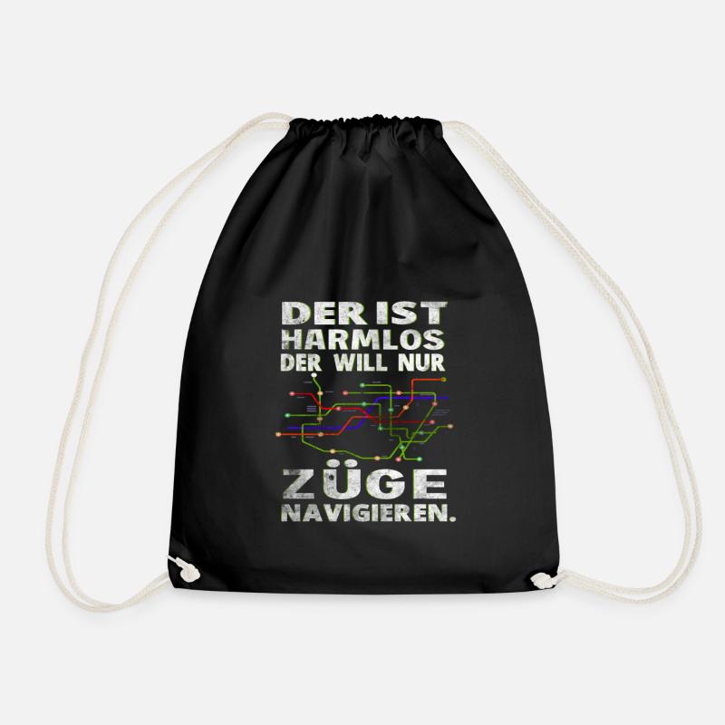 Fahrdienstleiter , Eisenbahner und Weichenwärter - Turnbeutel - Schwarz