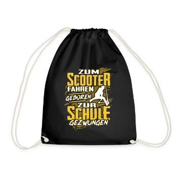 Stunt Scooter Tretroller Spruch Kinder Geschenk - Turnbeutel - Schwarz - Vorne