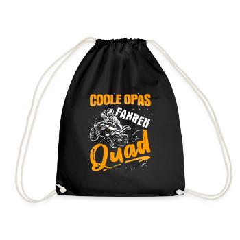 Coole Opas Fahren Quad ATV Quadfahrer Geschenk - Turnbeutel - Schwarz - Vorne