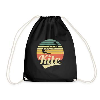 Kite Kitfer Vintage Kitesurf Kiter Kiter Kite - Sac de sport léger - noir - Devant