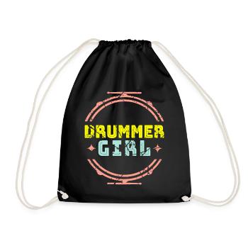 Percussionniste girl batterie - Sac de sport léger - noir - Devant