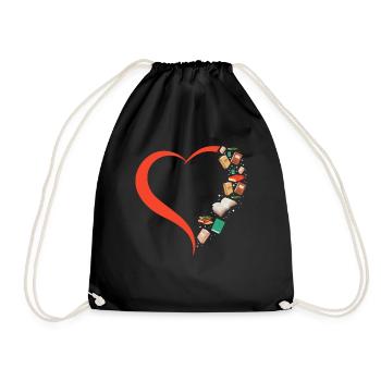 Lire le livre Littérature Books Heart - Sac de sport léger - noir - Devant