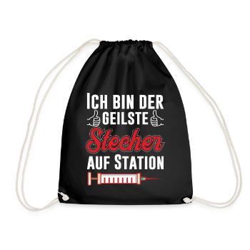 Ich bin der geilste Stecher auf Station Pfleger - Turnbeutel - Schwarz - Vorne