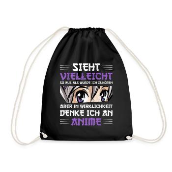 Anime Manga Otaku - Turnbeutel - Schwarz - Vorne