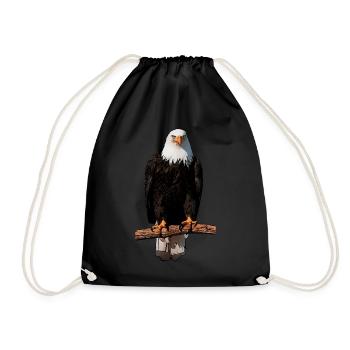 Motif de l’aigle animal - Sac de sport léger - noir - Devant