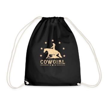 Western Équitation Reining Cavalier Cadeau Amour des chevaux - Sac de sport léger - noir - Devant