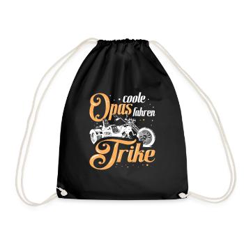 Coole Opas Fahren Trike Triker Biker Opa Geschenk - Turnbeutel - Schwarz - Vorne