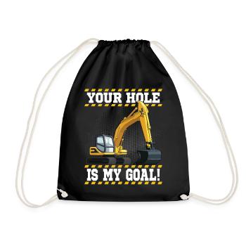 Excavator Machine Operator Work Occupation Construction Work - Drawstring Bag - black - Front