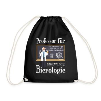 Professor für Bierologie Bierbrauer Craft Beer - Turnbeutel - Schwarz - Vorne