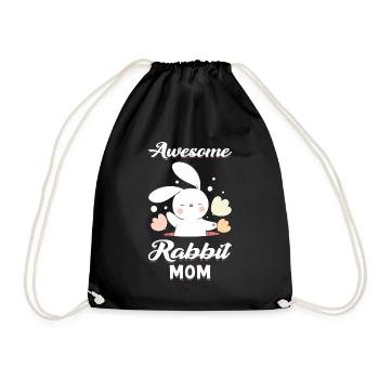 Hasen Hase Kaninchen Mama niedlich - Turnbeutel - Schwarz - Vorne