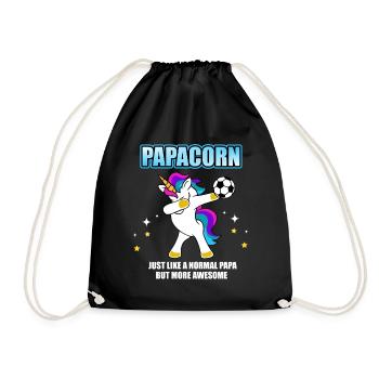 Papacorn - Papa Unicorn Football Dabbing Unicorn - Drawstring Bag - black - Front
