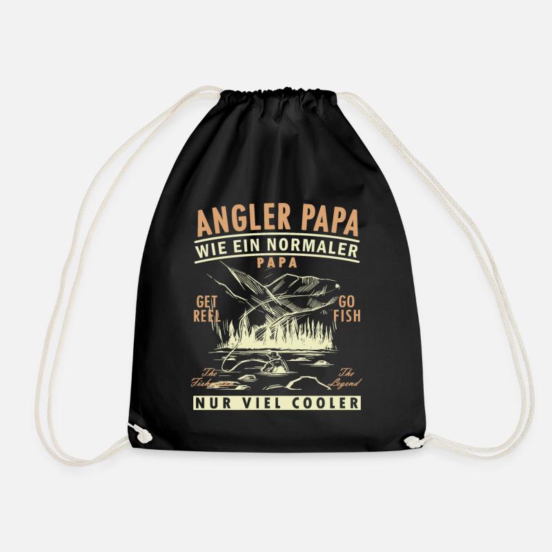 Geschenkidee Angler Papa - Turnbeutel - Schwarz