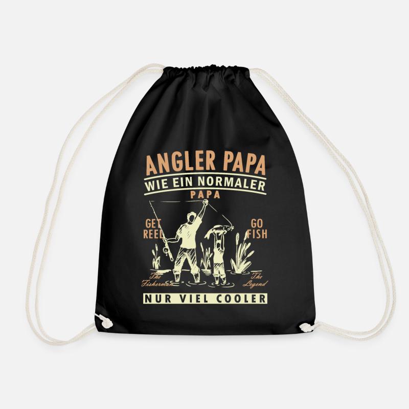 Geschenkidee Angler Papa - Turnbeutel - Schwarz