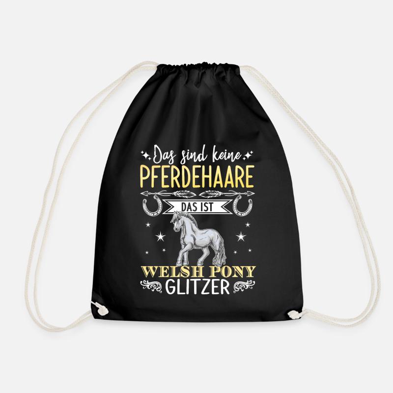 Das sind keine Pferdehaare das ist Welsh Pony Glit - Turnbeutel - Schwarz