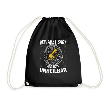 Flügelhornist Blasmusik Horn Sprüche Geschenkidee - Turnbeutel - Schwarz - Vorne