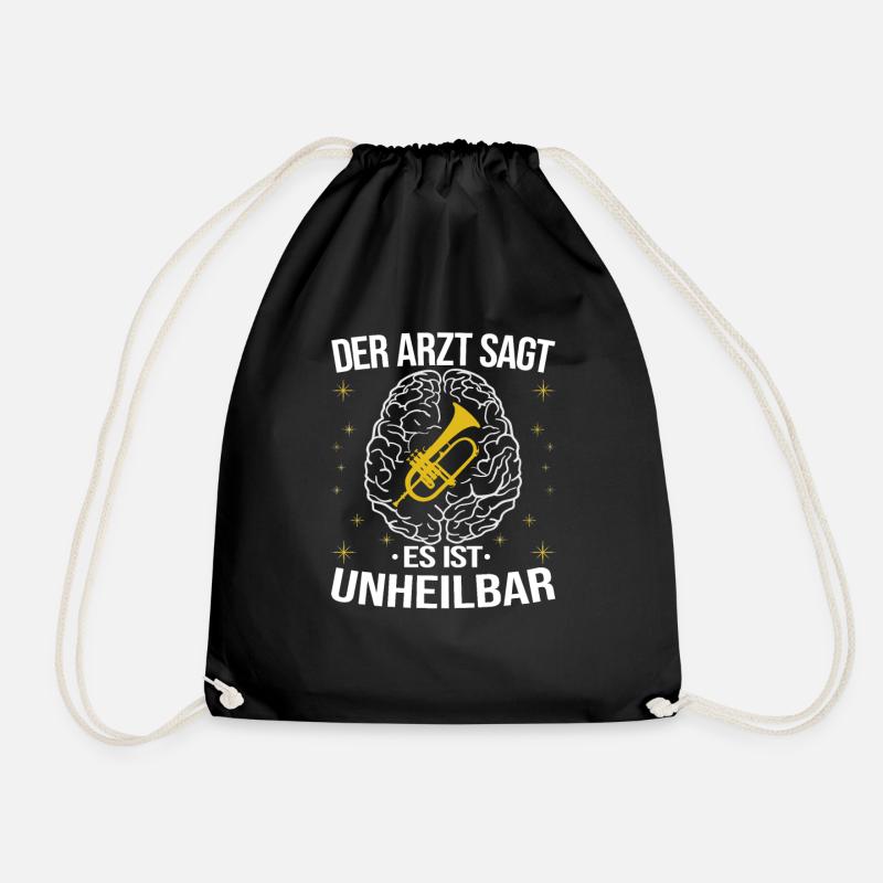 Flügelhornist Blasmusik Horn Sprüche Geschenkidee - Turnbeutel - Schwarz
