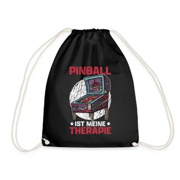 Pinball is my therapy pinball machine saying - Drawstring Bag - black - Front