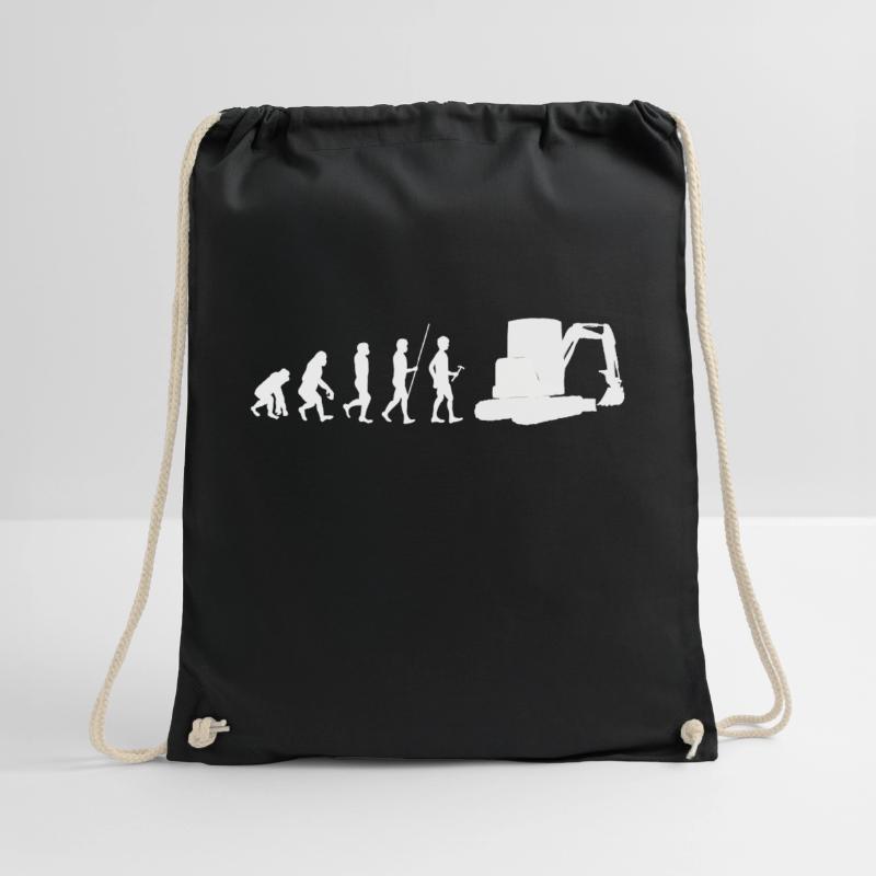Excavator construction work Road construction dredging work Drawstring Bag