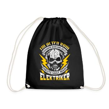 Elektriker Elektroniker Strom Elektrik Geschenk - Turnbeutel - Schwarz - Vorne