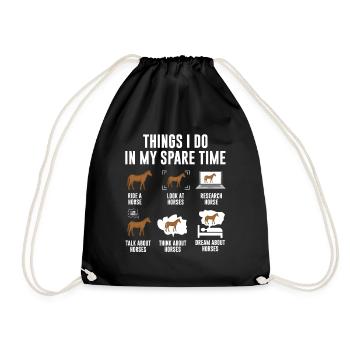 Things I Do in My Spare Time Ride a Horse - Sac de sport léger - noir - Devant