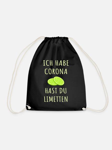 Corona Limetten Spruch - Turnbeutel - Schwarz