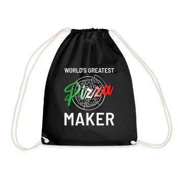 Pizzeria for the world's best pizza baker - Drawstring Bag - black - Front